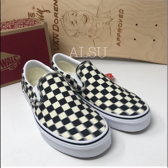 Vans Shoes - VANS Classic Slip On Checkerboard Black Class W